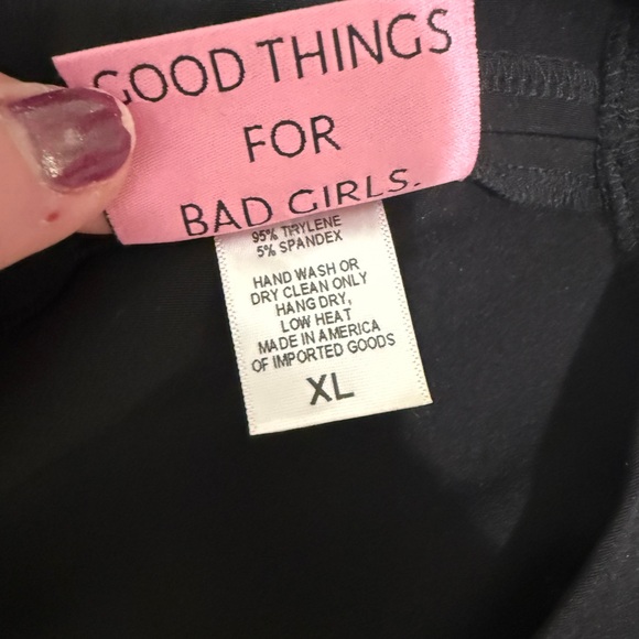 Vixen by Micheline Pitt Black Deep V-Neck Blouse - Picture 3 of 4